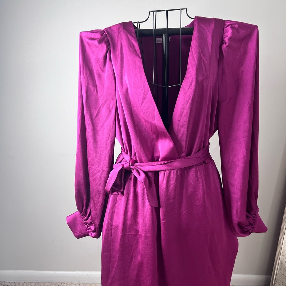 Magenta long sleeve dress